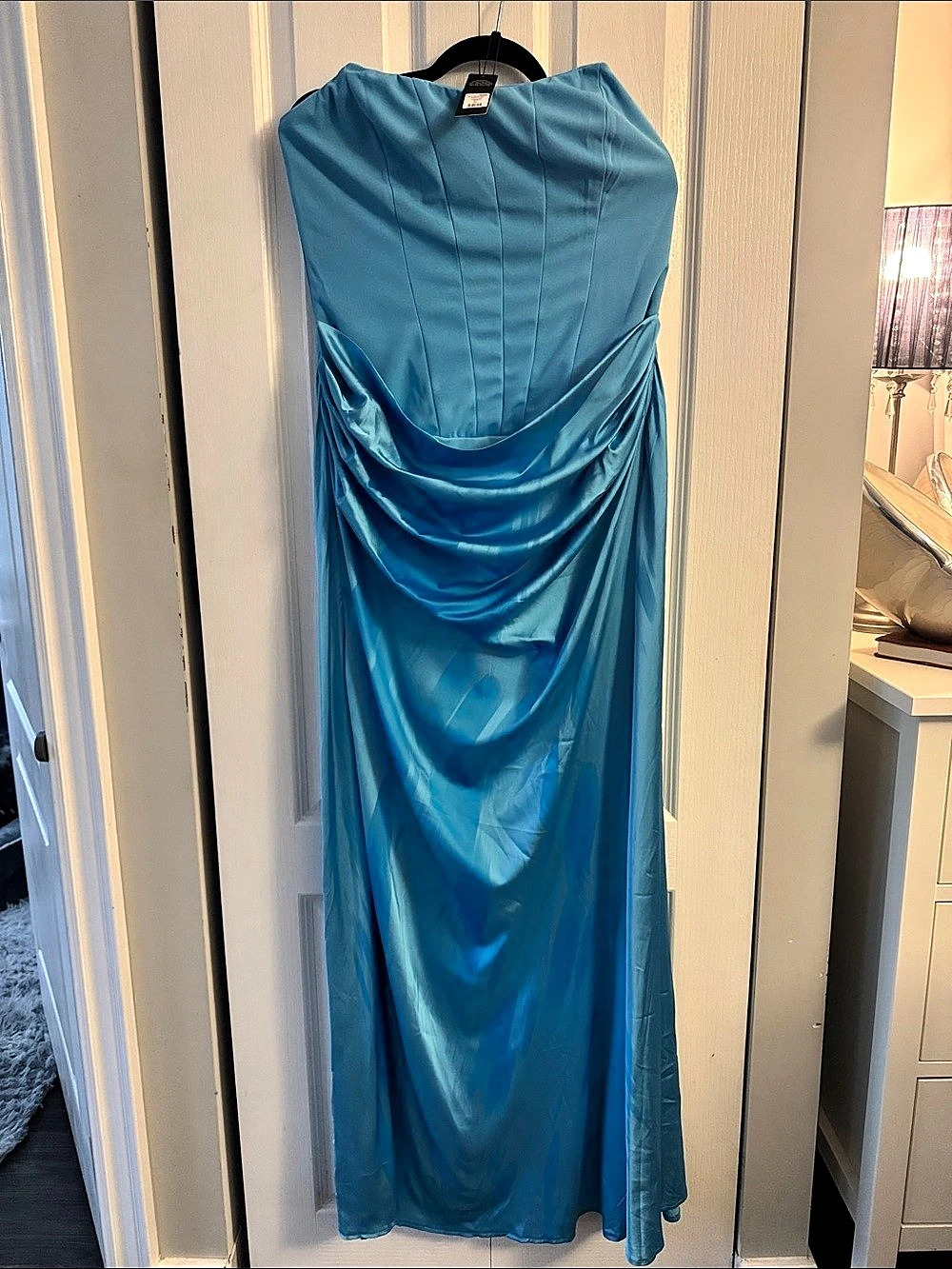 Blue Draped Maxi Dress